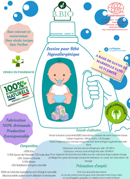 Lessive Bébé Hypoallergénique 2L